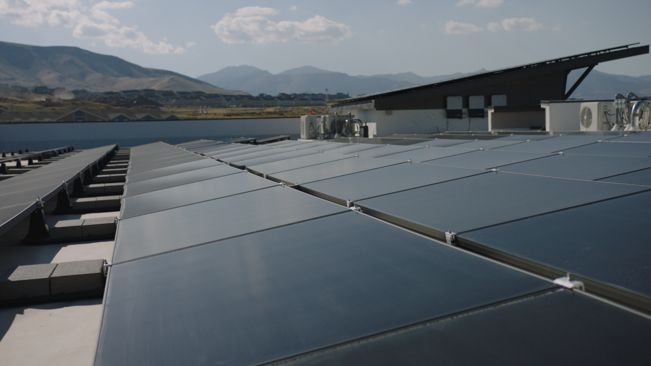 Solar panels on roof