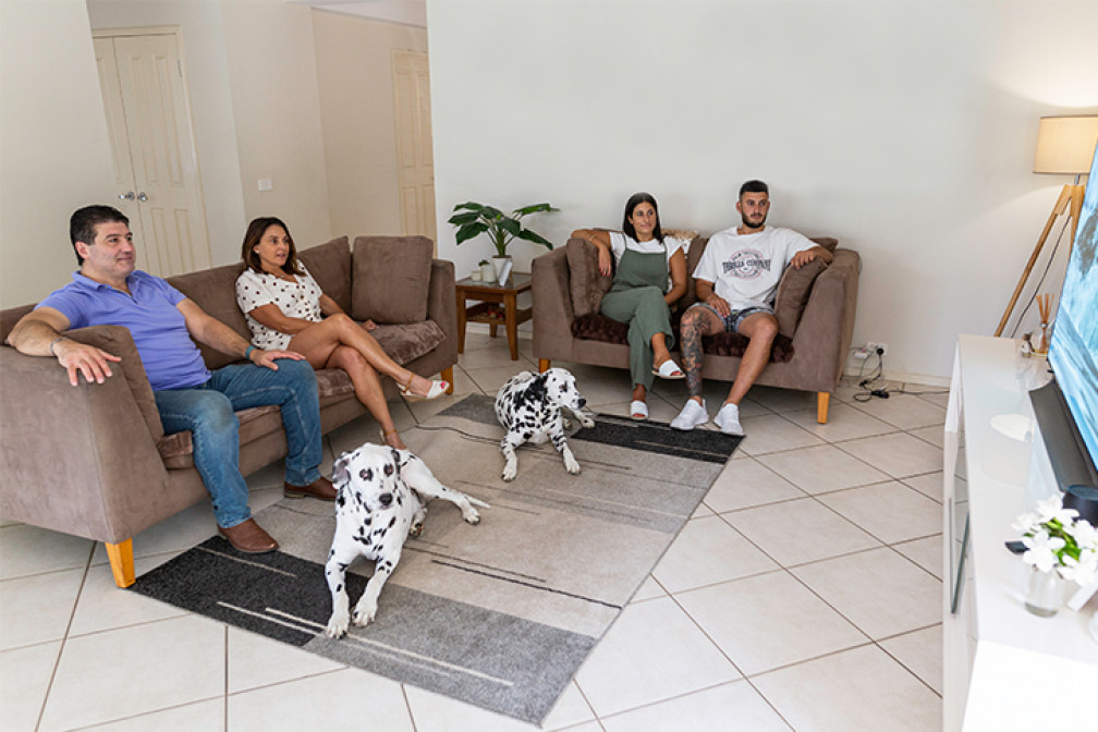 Fenech Family in their Lounge Room