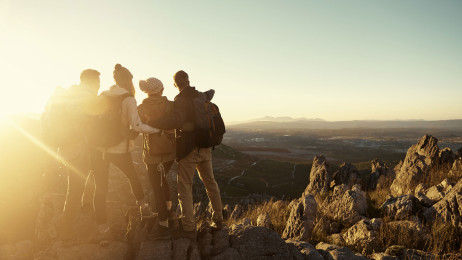 Friends on mountain top