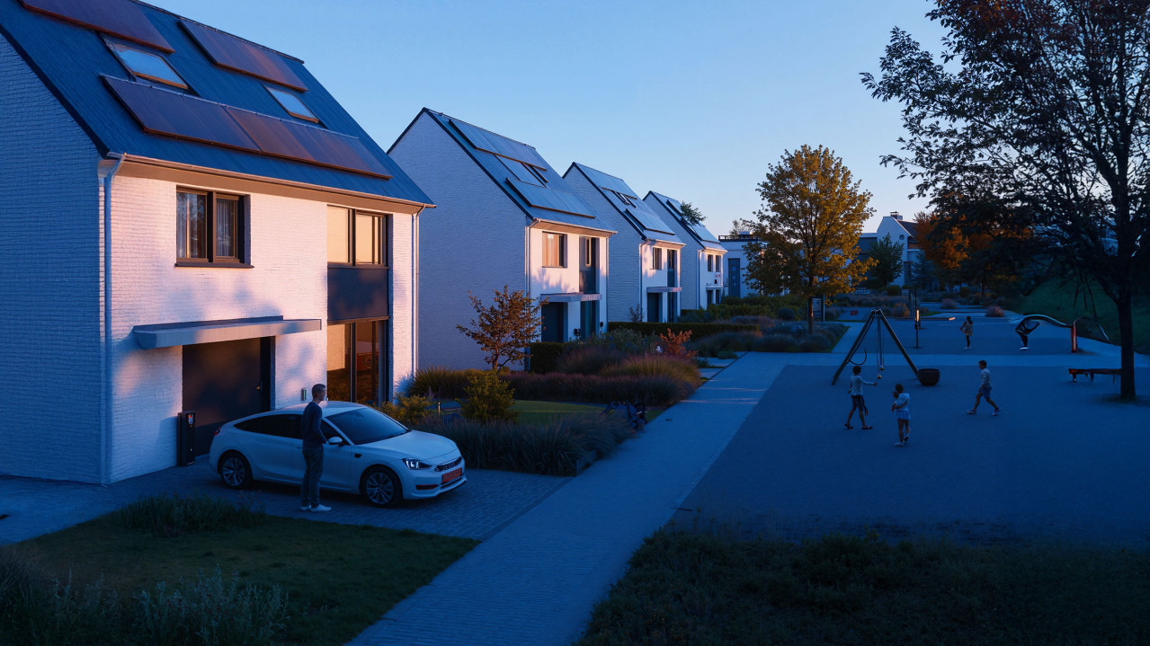 Dutch houses with playground