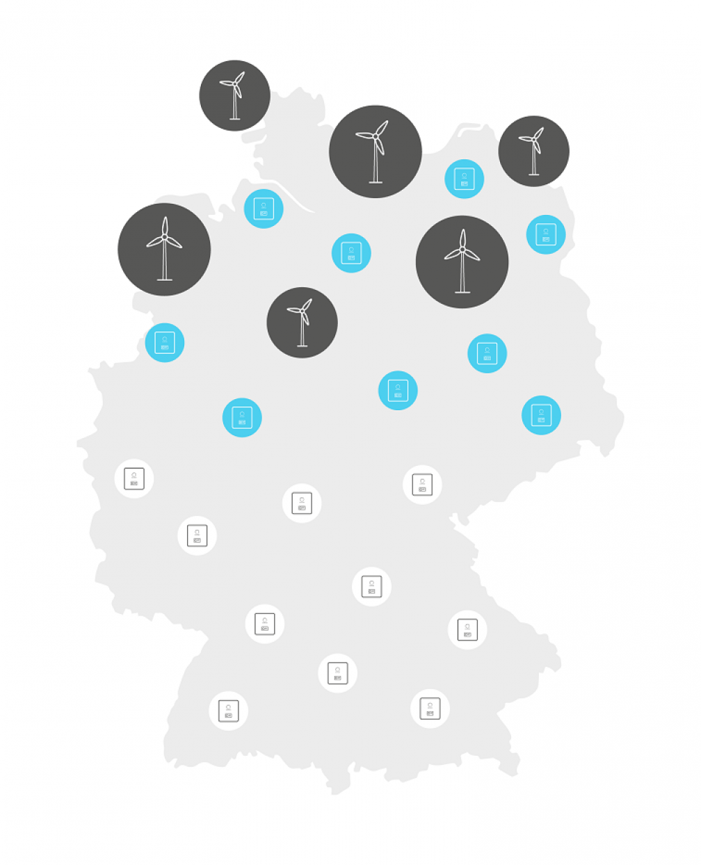 Redispatch Deutschland Karte Vernetzung von Erneuerbaren Energien mit Batterienspeichern - unabh&auml;ngigkeit von Gro&szlig;kraftwerken