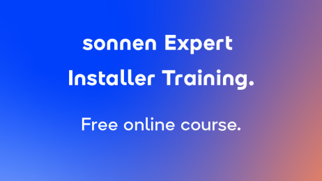 Gradient image of text saying sonnen Expert Installer Training
