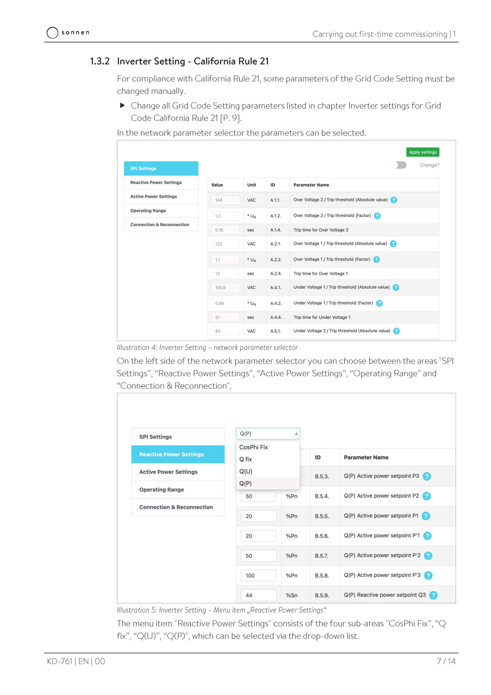 Inverter Settings for California Rule 21