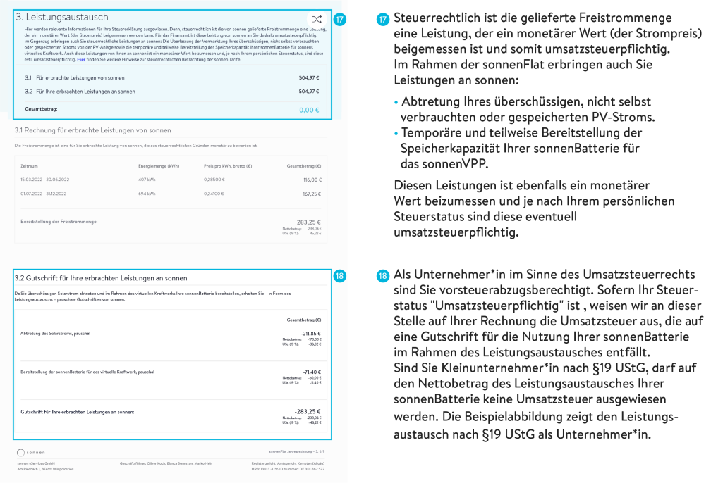 Erkl&auml;rung der Umsatzsteuerpflicht und Ausweisung der Umsatzsteuer