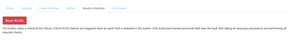 The picture shows how to clear the error flag by using a button in the Vendor Interface section of the Dashboard.