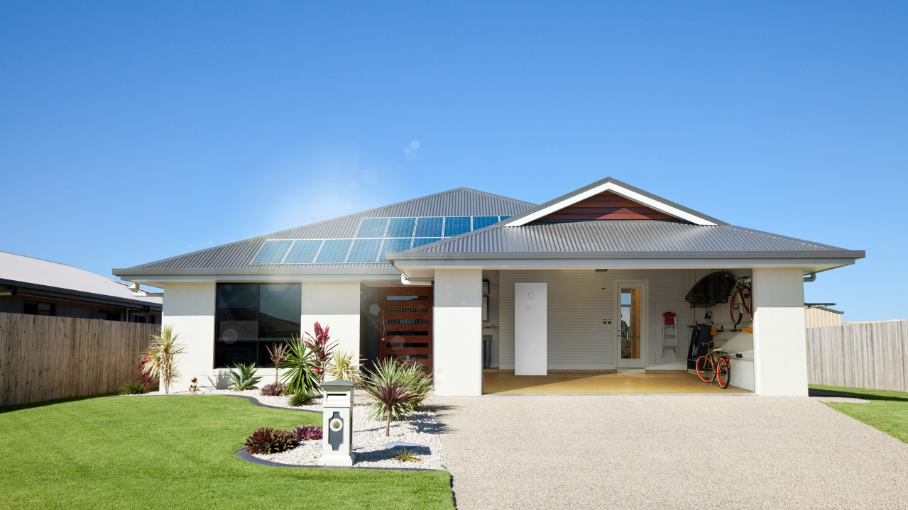 Australian house with solar and batterie